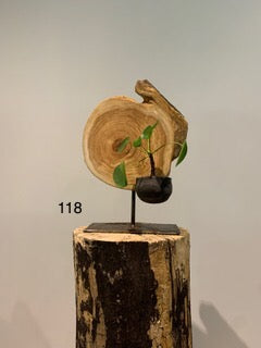 B) Sur commande. Sculpture Artisanale Bois Céramique Végétaux
