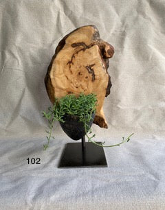 O) Sur commande. Sculpture Artisanale Bois Céramique Végétaux